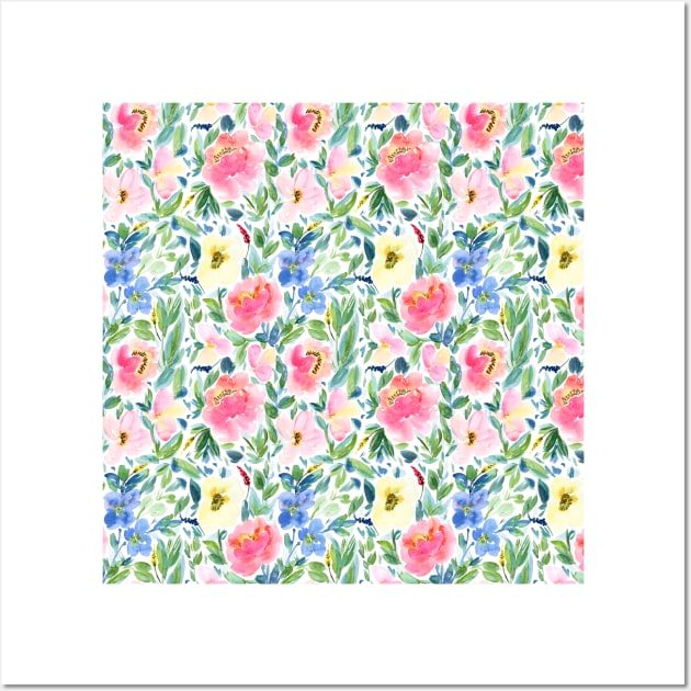 Watercolor painted floral print Wall Art by LThomasDesigns